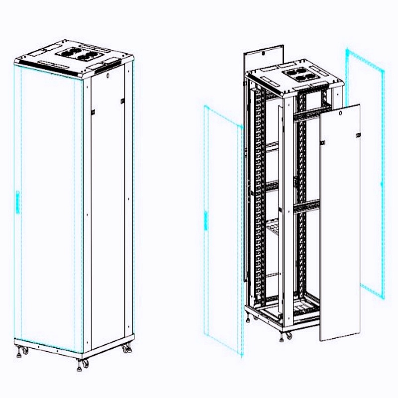Server Rack 32U H*W*D: 1538x 600 x 600 mm ; (Optional Depth: 600 mm / 800 mm/1000mm)